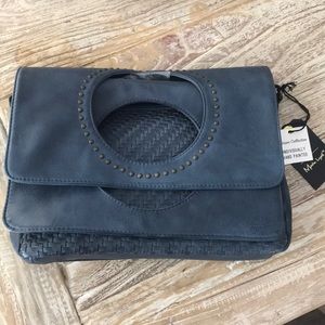 NWT Navy Clutch / Crossbody Hand Painted
